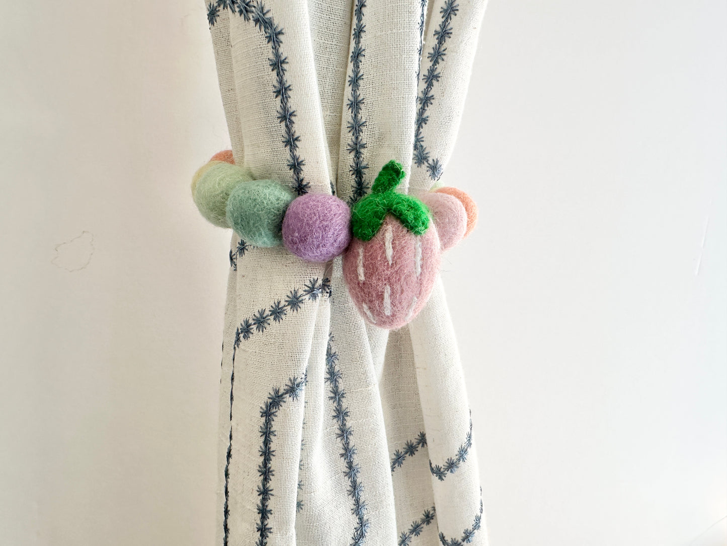 Baby Pink Strawberry Curtain Tie
