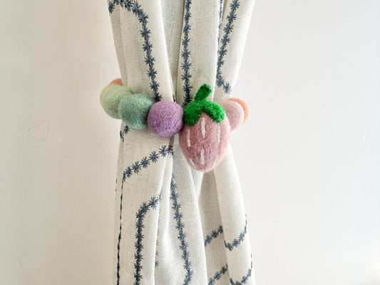 Baby Pink Strawberry Curtain Tie