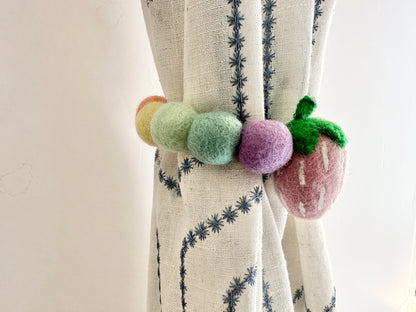 Baby Pink Strawberry Curtain Tie