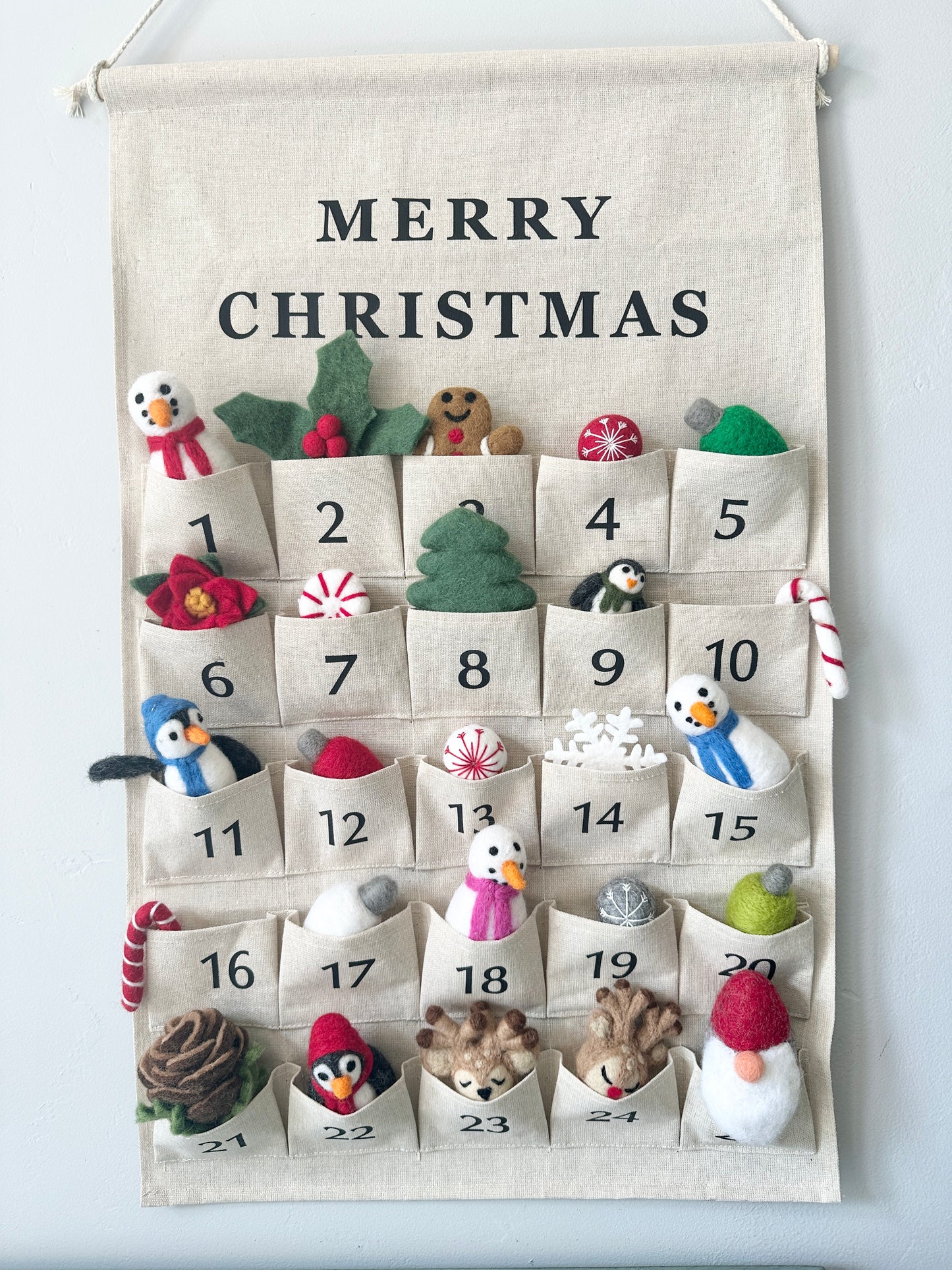 Christmas Countdown with Felted Items