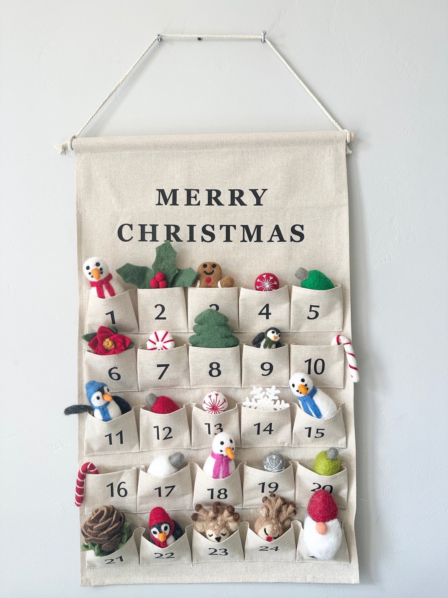 Christmas Countdown with Felted Items