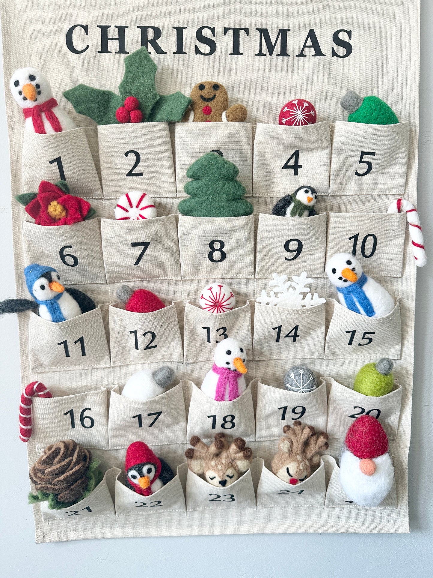Christmas Countdown with Felted Items