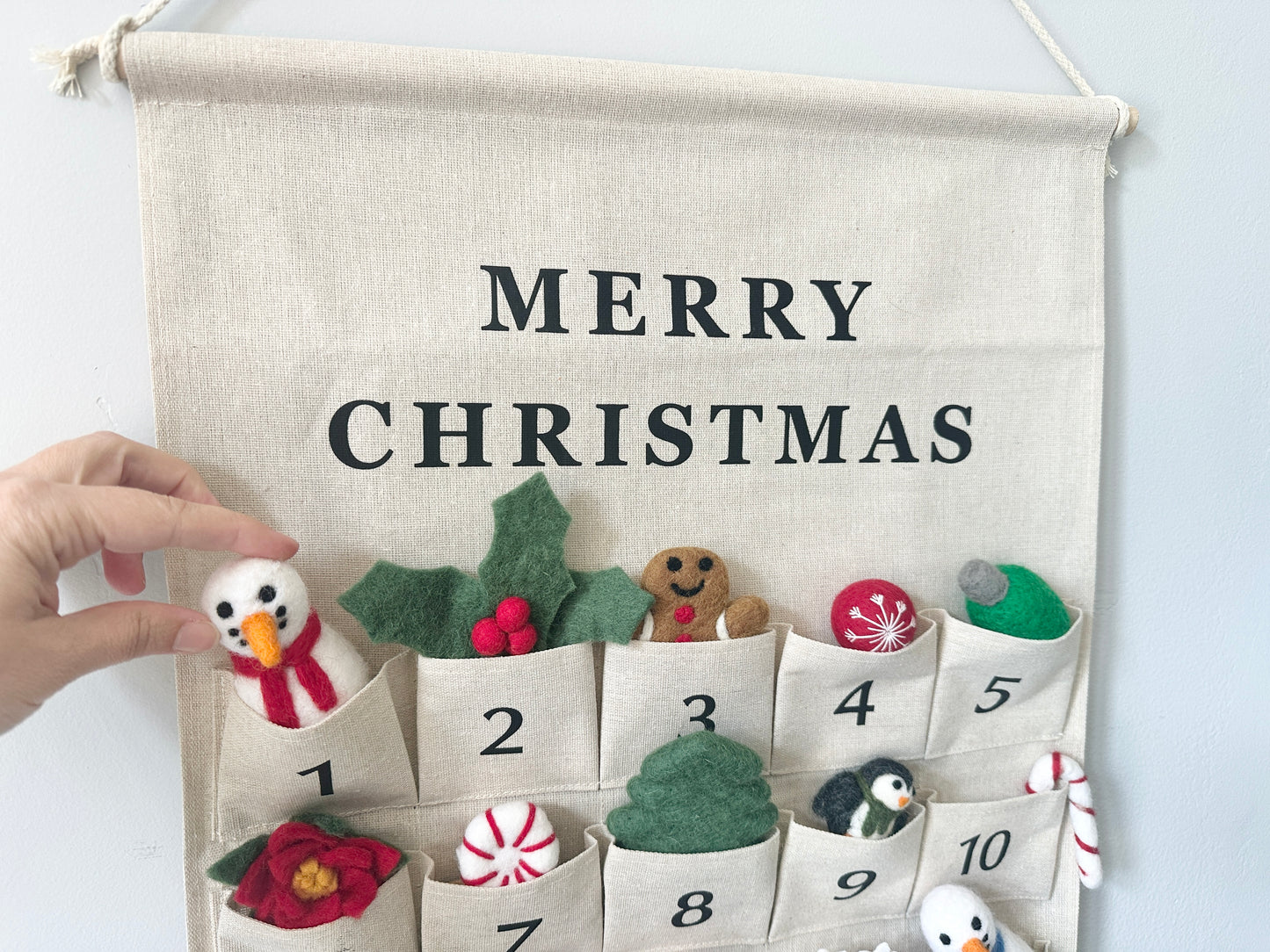 Christmas Countdown with Felted Items