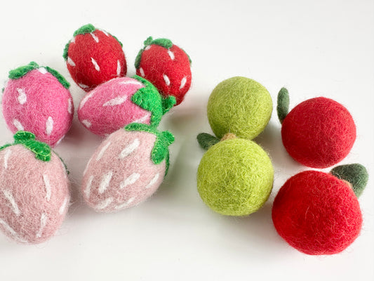 Felted Fruit Shapes