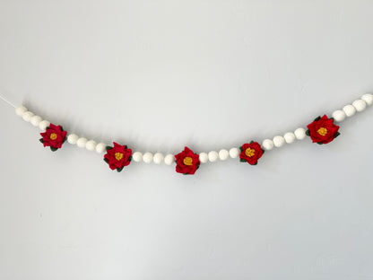Poinsettia Flower Garland