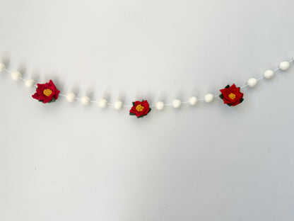 Poinsettia Flower Garland