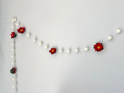 Poinsettia Flower Garland