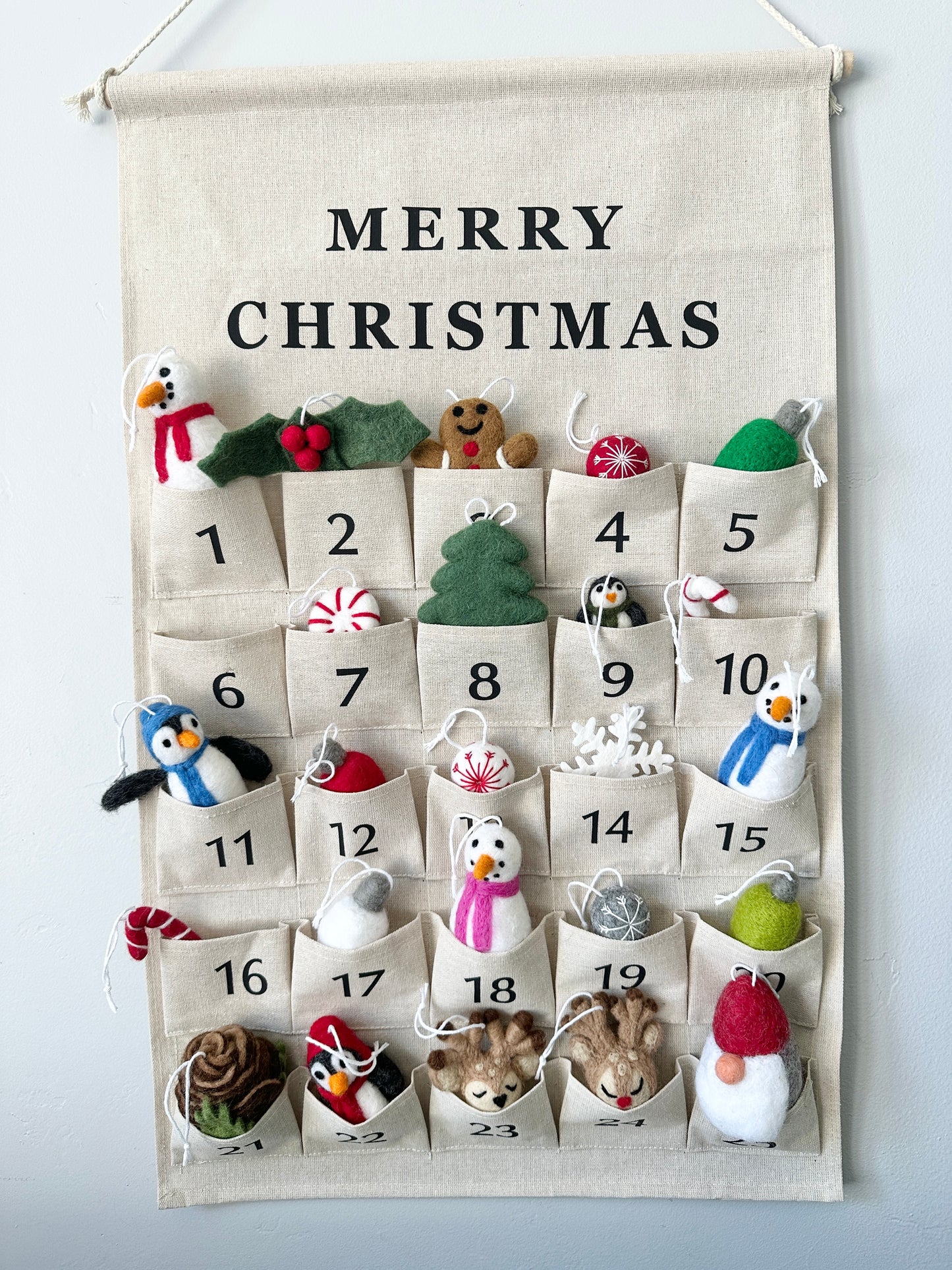 Christmas Countdown with Felted Items