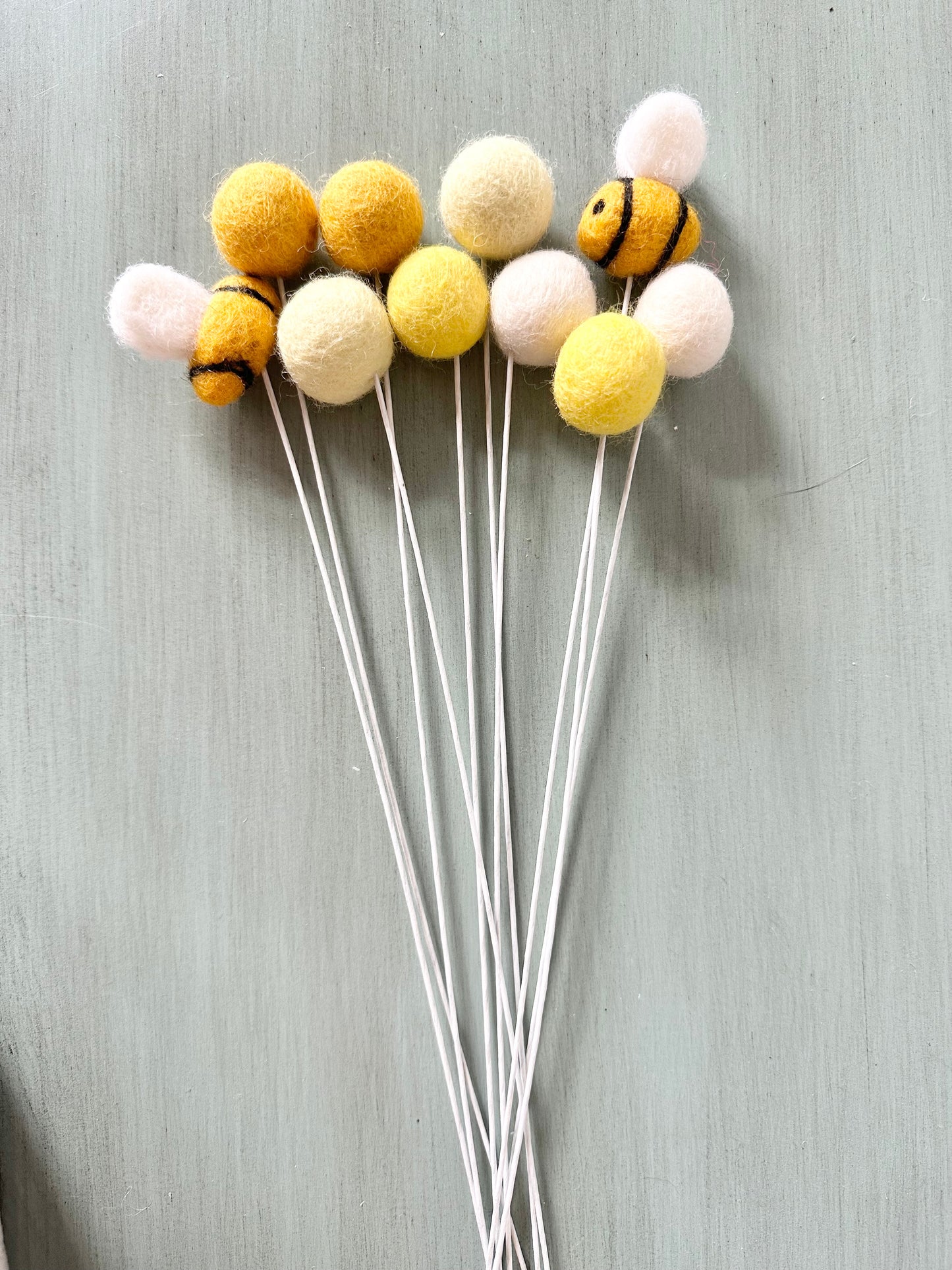 Bumble Bee & Felt Ball Flower Bouquet