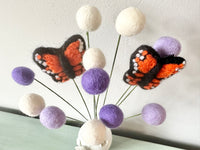 Butterfly Felt Ball Flower Bouquet