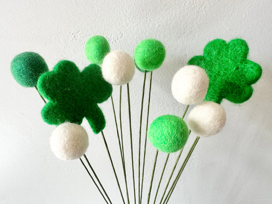 Shamrock & Felt Ball Flower Bouquet