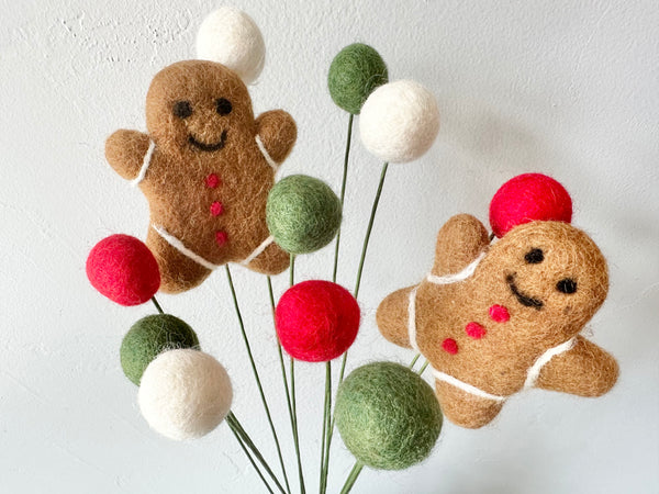 Gingerbread Felt Ball Bouquet