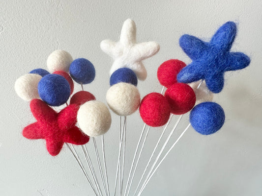Patriotic Star & Felt Ball Bouquet