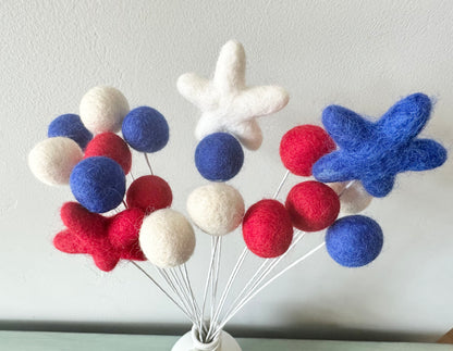 Patriotic Star & Felt Ball Bouquet