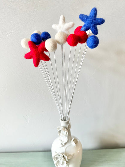 Patriotic Star & Felt Ball Bouquet