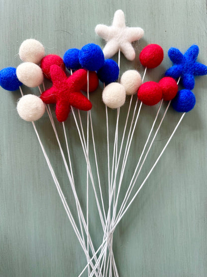 Patriotic Star & Felt Ball Bouquet