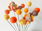 Turkey & Felt Ball Flower Bouquet
