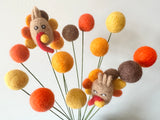 Turkey & Felt Ball Flower Bouquet