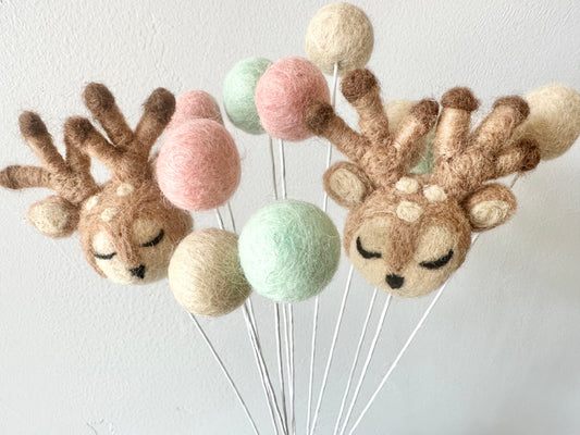 Sleepy Deer & Felt Balls Bouquet