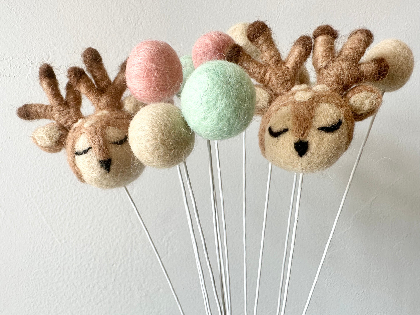 Sleepy Deer & Felt Balls Bouquet