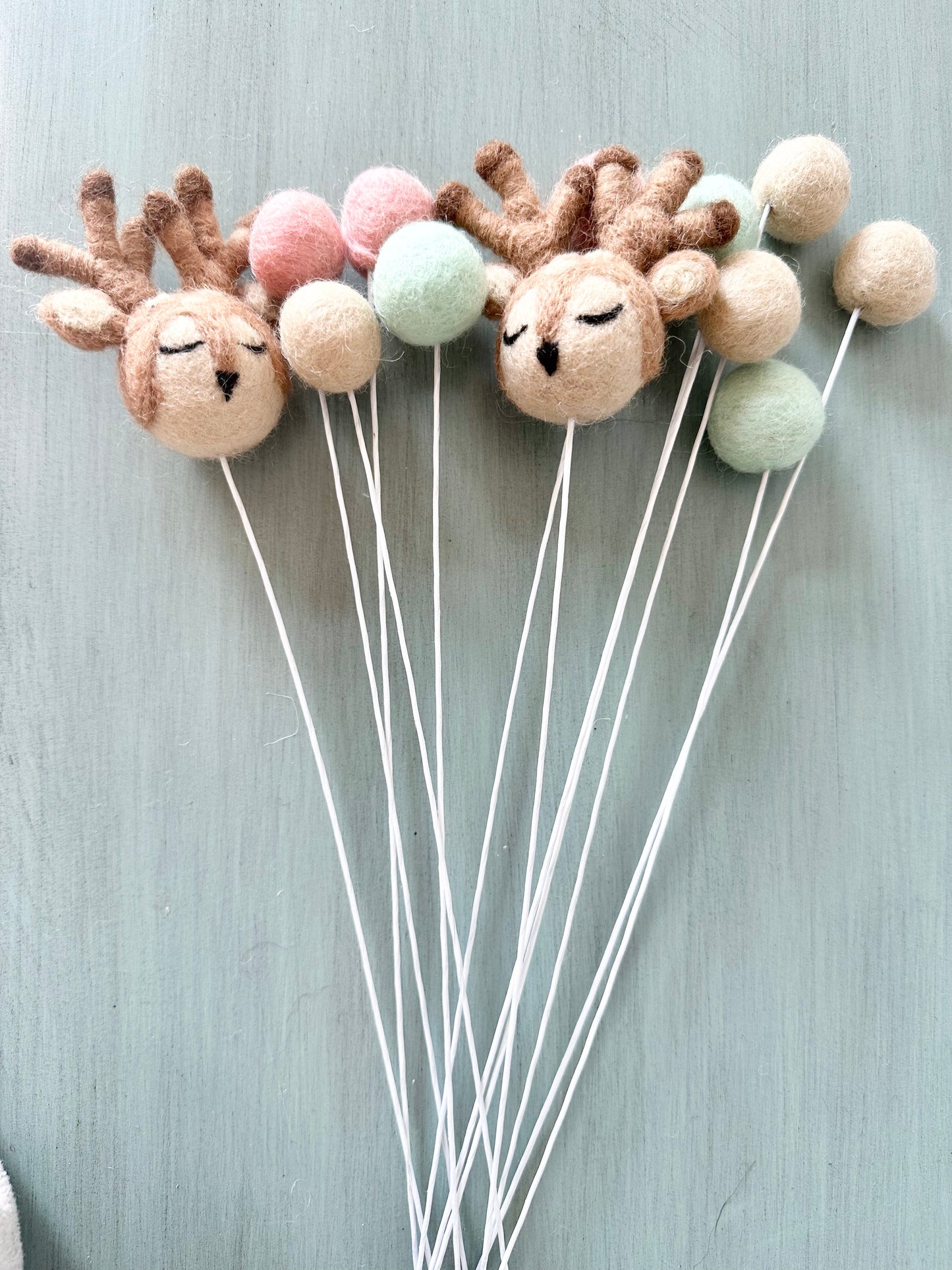 Sleepy Deer & Felt Balls Bouquet