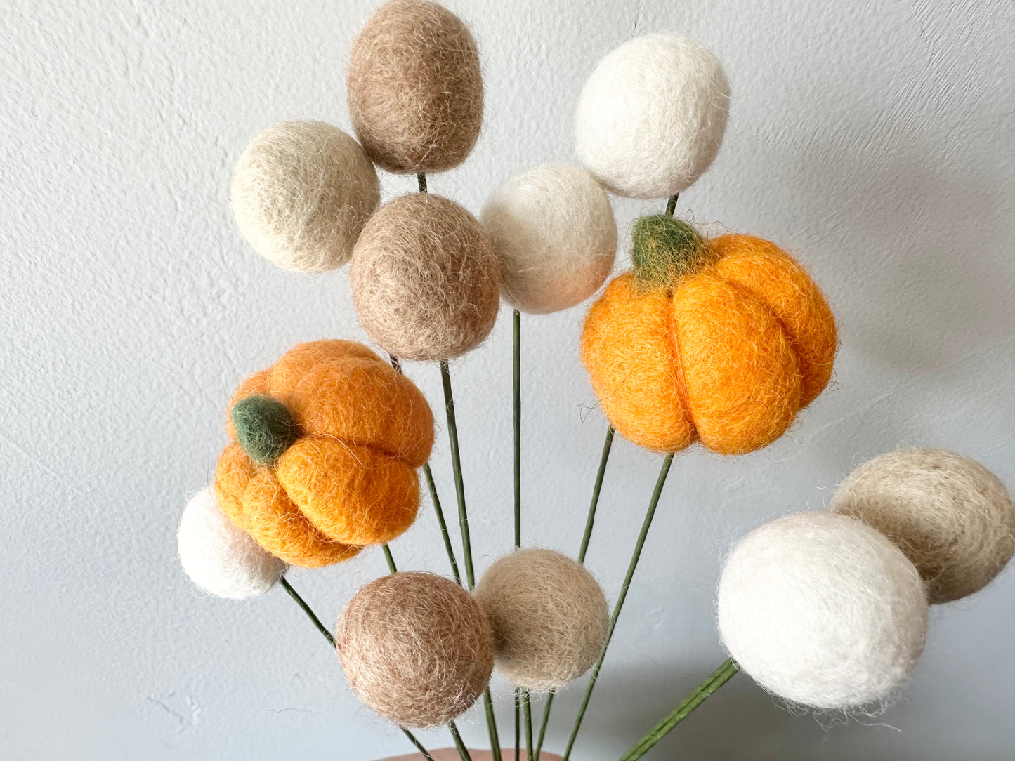 Light Pumpkin & Felt Ball Bouquet