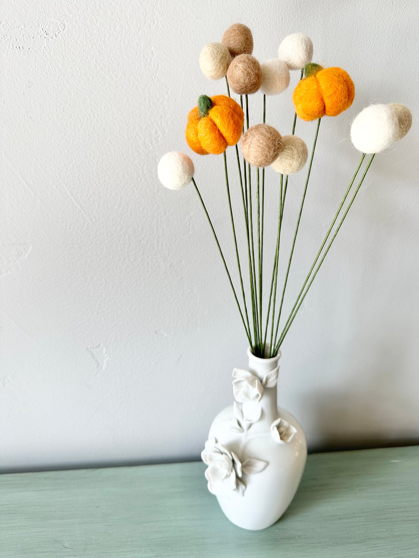 Light Pumpkin & Felt Ball Bouquet
