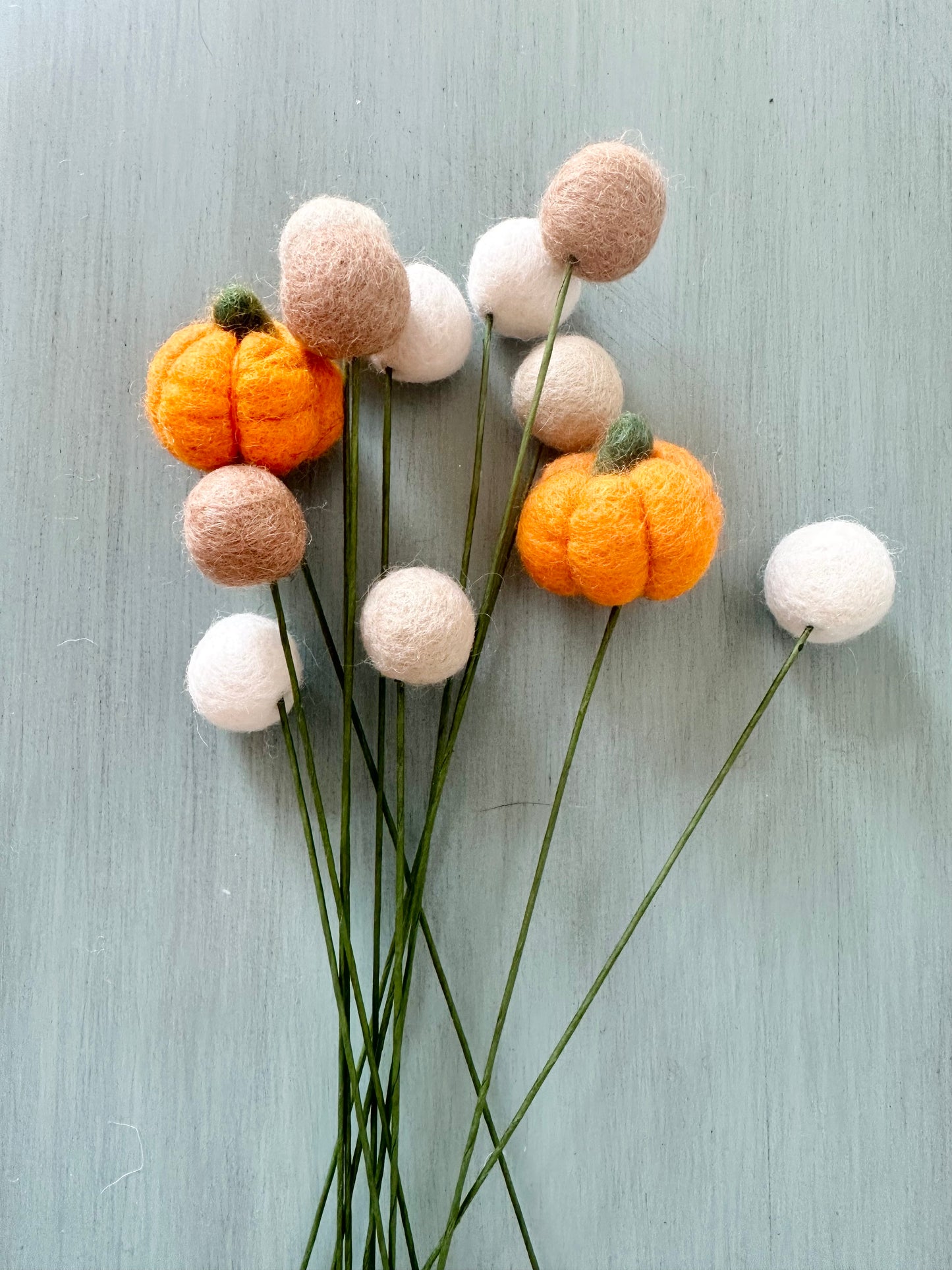 Light Pumpkin & Felt Ball Bouquet