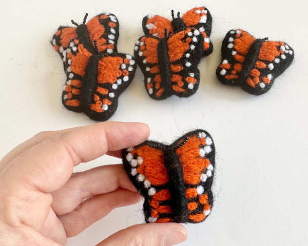 Felted Monarch Butterfly Toy