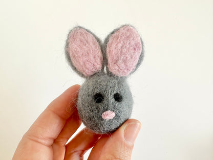 Solid Wool Felted Bunny Shape