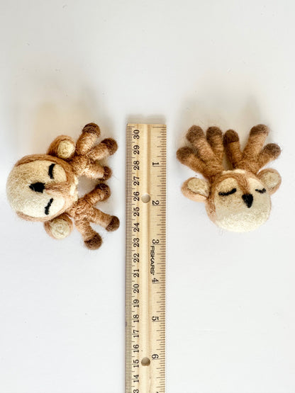 Sleepy Wool Felted Deer Head