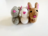 Solid Wool Felted Bunny Toy