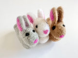 Solid Wool Felted Bunny Toy
