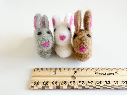 Solid Wool Felted Bunny Toy