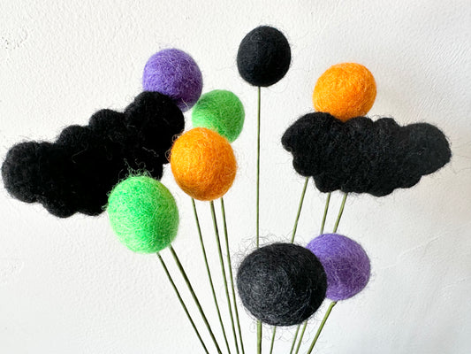 Spooky Bat & Felt Ball Bouquet