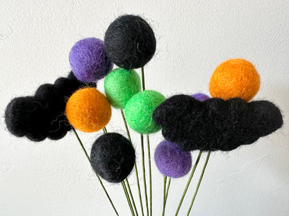 Spooky Bat & Felt Ball Bouquet