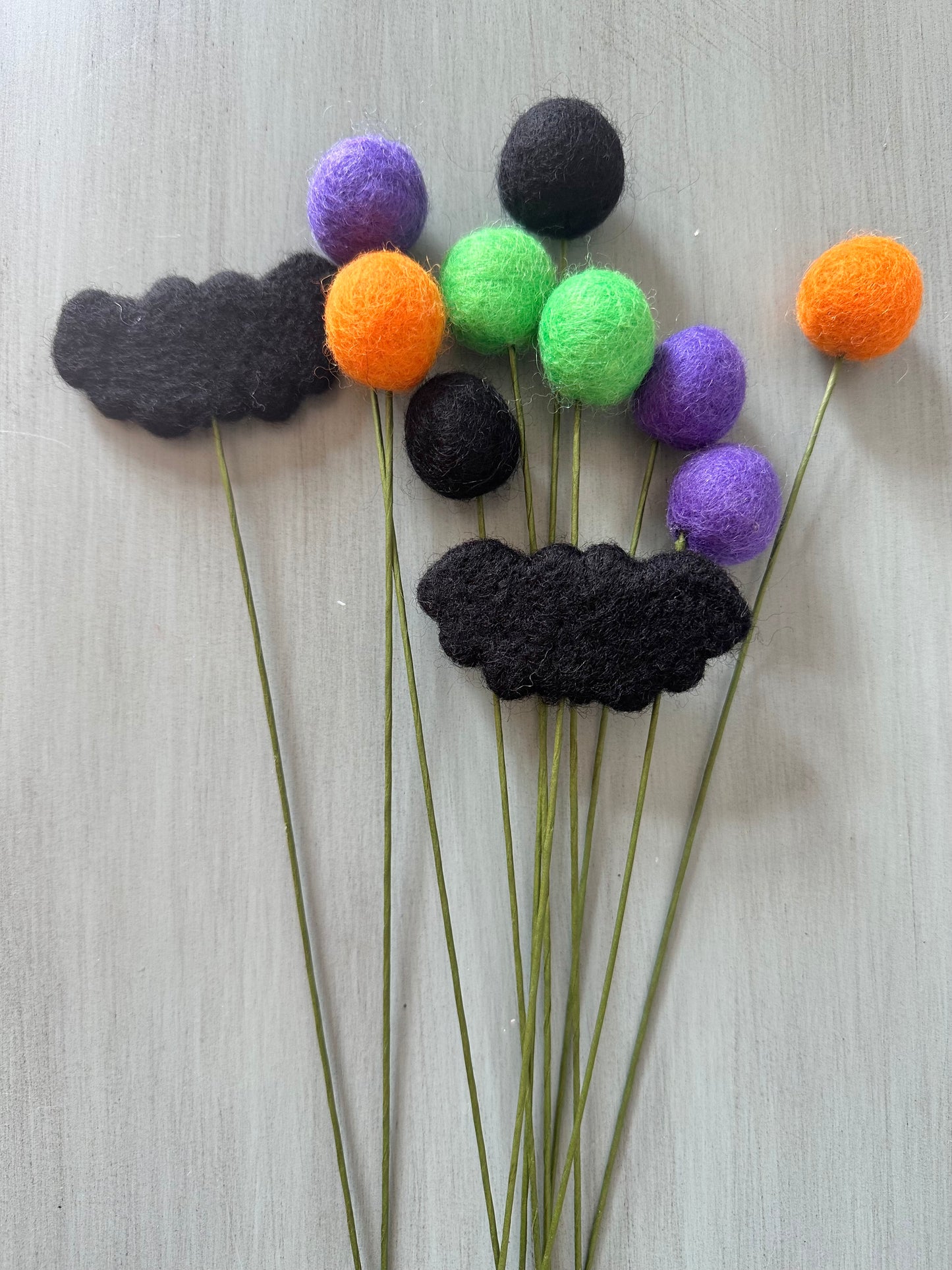 Spooky Bat & Felt Ball Bouquet