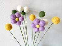 Lilac & Gold Daisy Wool Bouquet