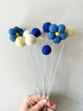 Shades of Blue Daisy Felted Bouquet