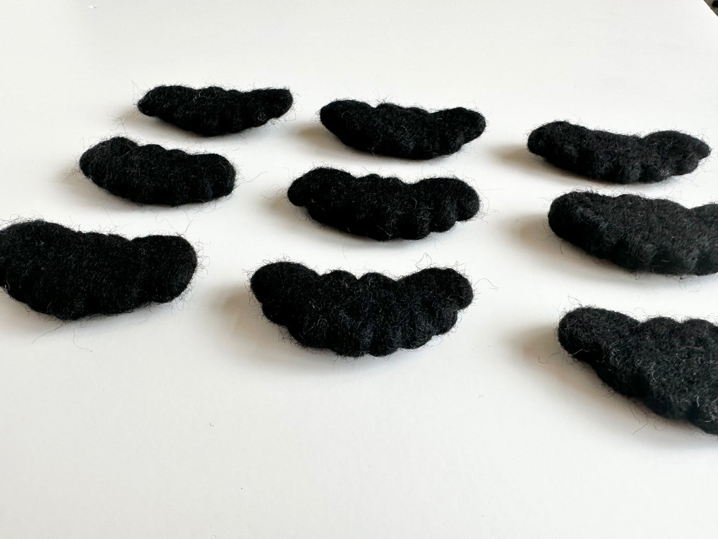 Felted Black Bats