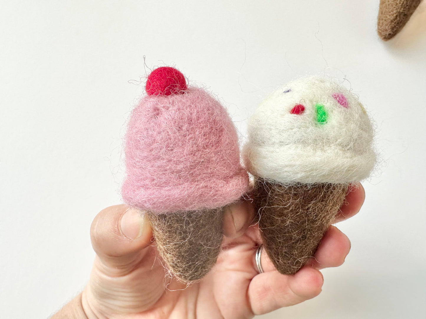 Wool Felted Ice Cream Cone Toy