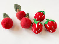 Red Felted Fruit Shapes