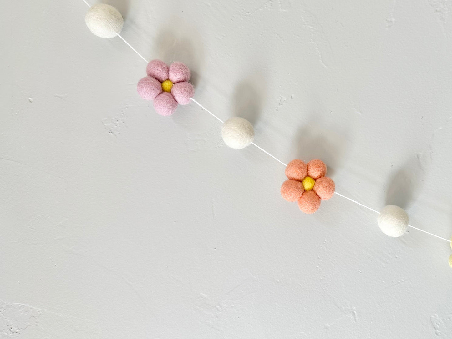 Rainbow Wool Daisy Garland
