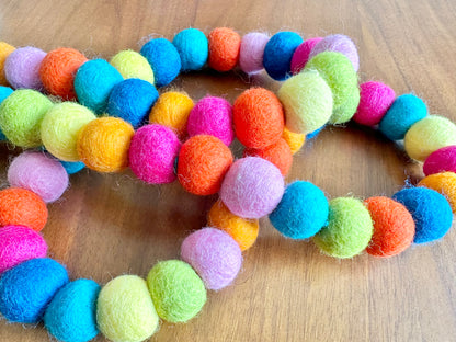 Tropical Luau Felt Ball Garland