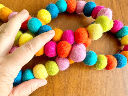 Tropical Luau Felt Ball Garland