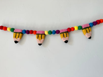 Bright Rainbow Pencil Garland