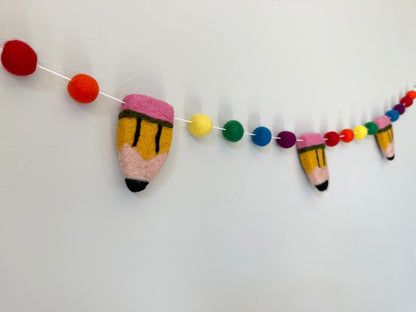 Bright Rainbow Pencil Garland