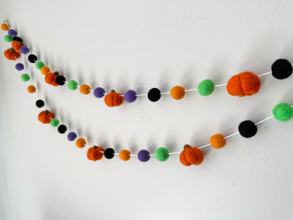 Vibrant Halloween Pumpkin Garland
