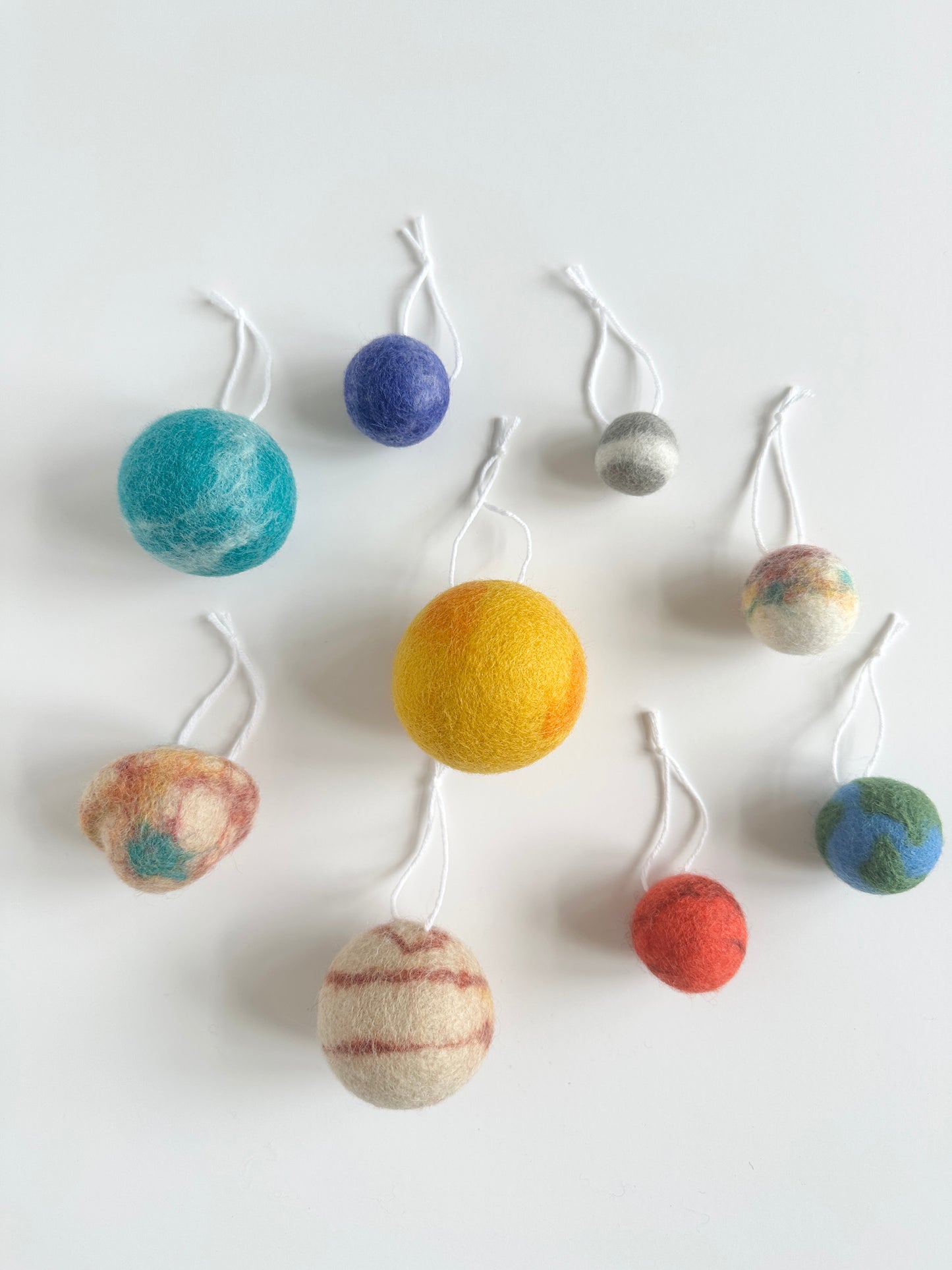 Felted Solar System Ornament Set