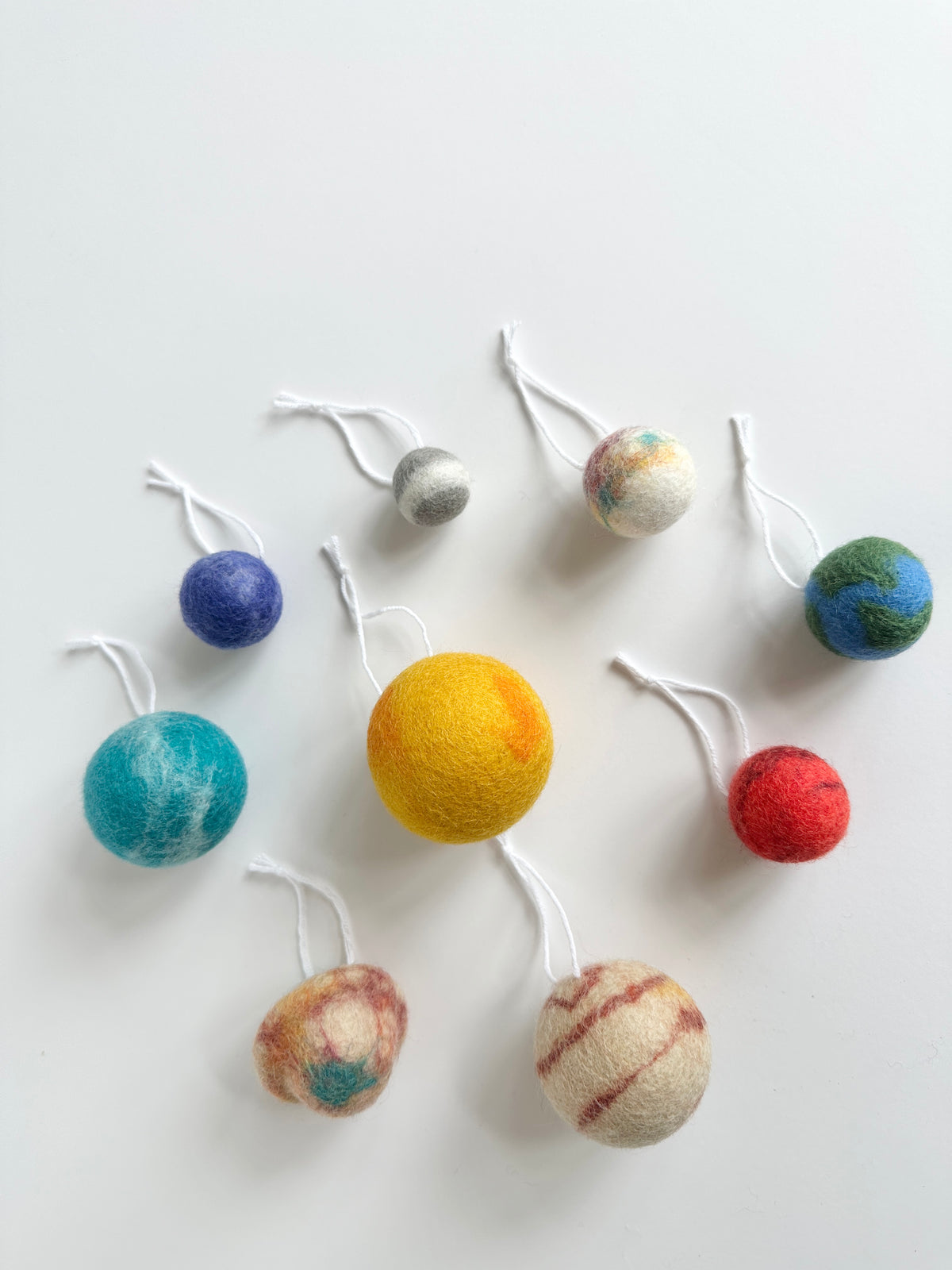 Felted Solar System Ornament Set